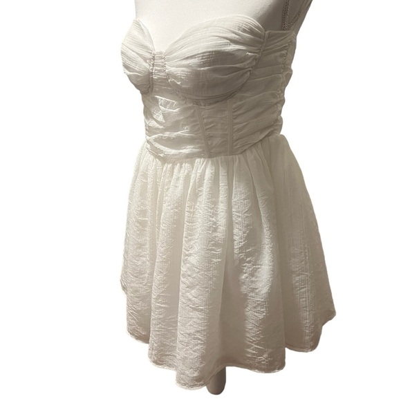 Lena White Bustier Strapless Cocktail Dress Women's Size Large Fully Lined - Picture 3 of 16
